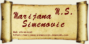 Marijana Simenović vizit kartica